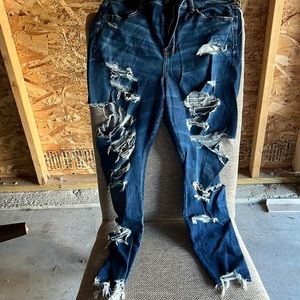 American eagle super ripped jeggings high rise